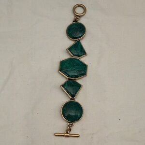Green and Gold Plated Geometric Bracelet